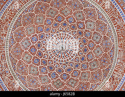 Detail der Decke in Isa Khan Grab. Humayun Grabanlage, Delhi, Indien am 13. Februar 2016 Stockfoto