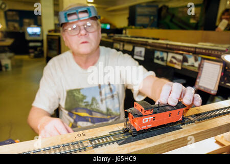 Michigan Saginaw, Castle Museum of Saginaw County History, Lokalgeschichte, Kulturerbe, Erhaltung, Ausstellungsausstellung Sammlung Display Verkauf Modelleisenbahn Stockfoto