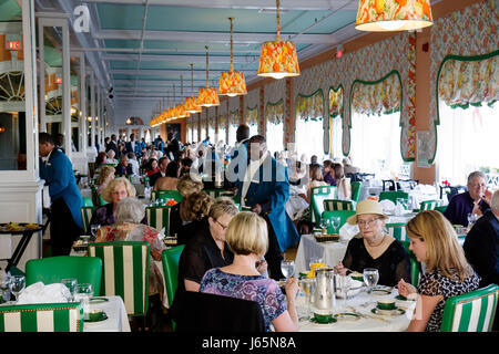 Mackinac Island Michigan, Historic State Parks Park Mackinaw, Straits of, Lake Huron, Grand, Hotel, erbaut 1887, viktorianisch, Hauptspeisesaal, Restaurant Stockfoto