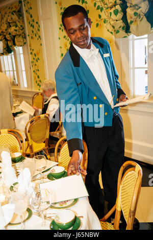 Mackinac Island Michigan, Historic State Parks Park Mackinaw, Straits of, Lake Huron, Grand, Hotel, Built, Cottage, Restaurant Restaurants Essen Essen Essen Café, Cu Stockfoto