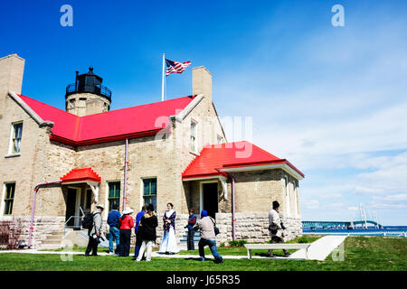 Michigan Mackinaw City, Mackinac Historic State Parks Park, Straits of Mackinac, Lake Huron, Old Mackinac Point Lighthouse, 1892, Keep Stockfoto