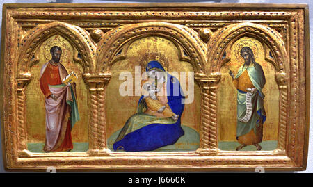 Die Madonna der Demut mit Heiligen Mark und John 1366 Lorenzo Veneziano 1353-1379 Italien, Italienisch Stockfoto