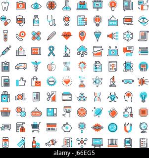 Flache Linie Web Icons Stock Vektor
