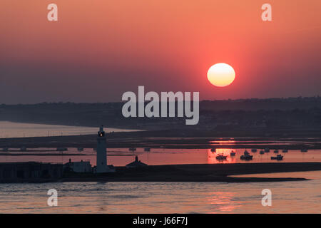 Hurst Castle Sonnenuntergang Stockfoto