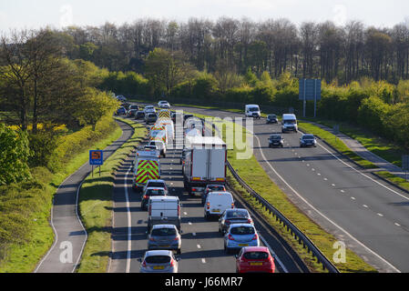 am frühen Morgen Stau auf der a64 zweispurigen York Yorkshire Vereinigtes Königreich Stockfoto