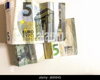 zwei 5-Euro-Banknoten Stockfoto