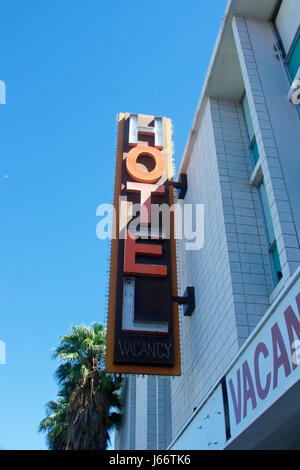 Vakanz Zeichen ein altes Hotel in Las Vegas, Nevada. Stockfoto