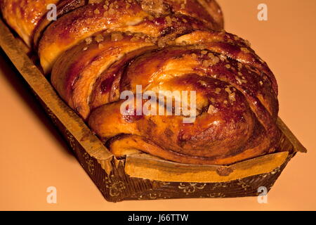 Rötliche süßer hausgemachten Kuchen roll Makroaufnahme Stockfoto