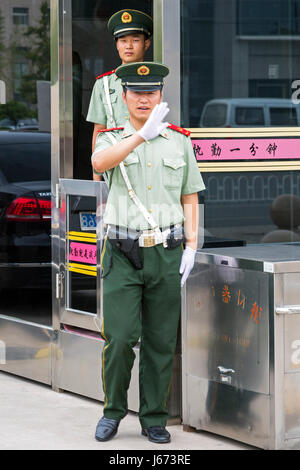 Chinesische Soldaten, Yinchuan, Ningxia, China Stockfoto