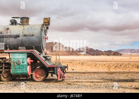 Lok Zug in Wadi Rum Wüste, Jordanien Stockfoto