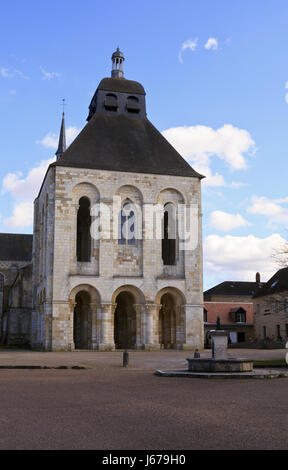 Die Veranda Turm von Fleury Abtei Saint-Benoît-Sur-Loire, Frankreich Stockfoto