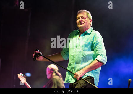 ZAGREB, Kroatien - 16. Mai 2017: Deep Purple Sänger Ian Gillan auf der Bühne während ihrer The Long Goodbye-Tour an der Arena Zagreb. Stockfoto