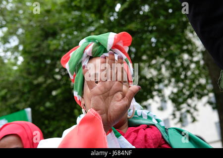 Protestkundgebung vor Downing Street, London, fordert die britische Regierung für die internationale Anerkennung der Republik Somaliland. Stockfoto