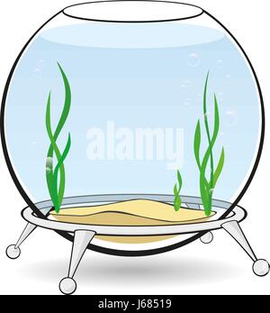 Ein rundes Aquarium für Fische Stock Vektor