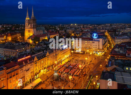 Panoramablick vom Zagreb Stadt Stockfoto