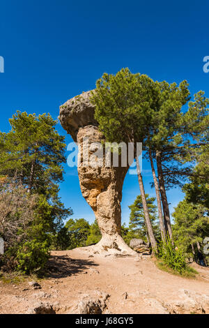 Verzauberte Stadt einzigartigen Felsformationen in Cuenca, Spanien Stockfoto