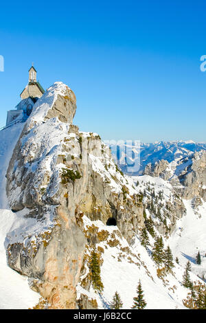 Wendelstein alpine Kapelle am Berg Stockfoto