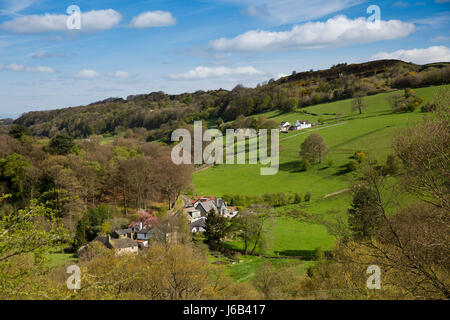 Großbritannien, England, Cheshire, Rainow, Brookhouse, verstreuten Häusern entlang Bull Hill Lane Stockfoto