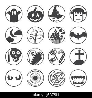 Halloween schwarze Symbole. Vektor Stock Vektor