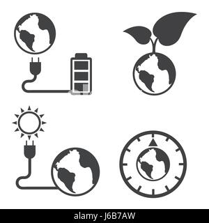 Symbole Erde und Ökologie gesetzt. Elemente dieses Bildes, eingerichtet von der NASA Stock Vektor
