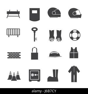 Sicherheit Symbole festgelegt. Vektor Stock Vektor