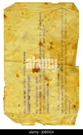 Schrift Typografie Gestaltung Gestaltung Bildung Form Modell Figur vergilbte schreiben Stockfoto