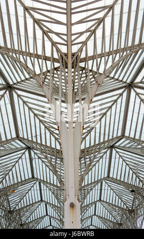 Portugal, Lissabon Oriente Bahnhof, Transport interchange, Details des Daches Bahnhof Stockfoto