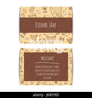 Afrikanische Trommeln-Djembe-Banner für Percussion Schule Stock Vektor