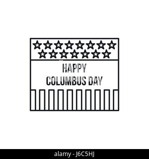 Columbus Day USA Symbol, Umriss-Stil Stock Vektor