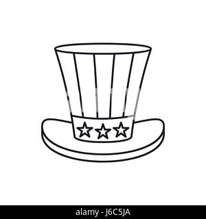 Uncle Sam Hut-Symbol, Umriss-Stil Stock Vektor