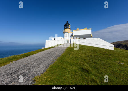 Stoner Head Leuchtturm am Point of Stoner. Sutherland, Highlands, Schottland, Vereinigtes Königreich Stockfoto