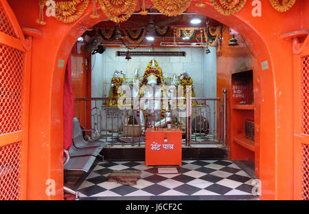 Hindu-Göttin Ganesha Altar im Tempel in Pushkar, Rajasthan, Indien am 17. Februar 2016. Stockfoto