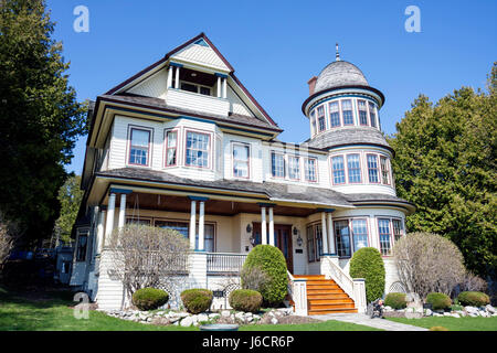 Mackinac Island Michigan, Historic State Parks Park Mackinaw, Straits of, Lake Huron, Huron Road, Haus Häuser Häuser Residenz, Gehäuse, Haus, Haus Haus Stockfoto