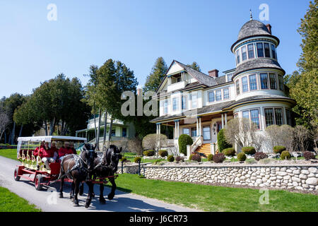 Mackinac Island Michigan, Historic State Parks Park Mackinaw, Straits of, Lake Huron, Huron Road, Haus Häuser Häuser Residenz, Gehäuse, Haus, Haus Haus Stockfoto