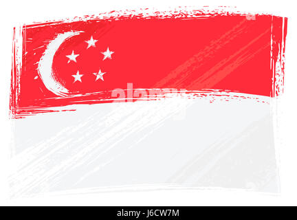 isolierte Asien Flagge Singapur national Land Piktogramm Symbol Piktogramm Handel Stockfoto