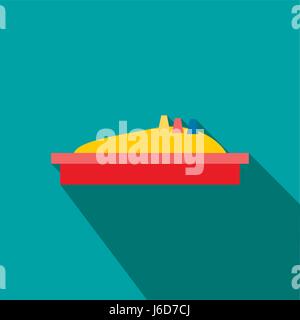 Sandkasten-Symbol, flachen Stil Stock Vektor