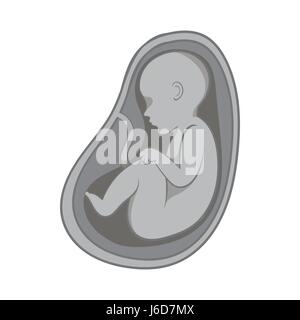 Embryo im Bauch Symbol, schwarz Stil Monochrom Stock Vektor