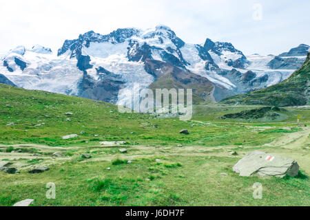 Breithorn Liskamm bei Zermatt Switzerland in der Sommersaison Stockfoto