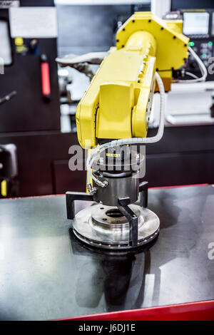 Robotic Arm Produktionslinien moderne industrielle Technologie. Stockfoto