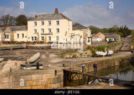 Großbritannien, Cornwall, St Austell, Charlestown, Pier House Hotel neben historischen Hafen Stockfoto