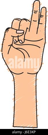 Hand mit kleinen Finger und Ringfinger Symbol Stock Vektor