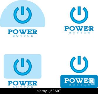 Icon-Designs und Illustrationen mit einem Power-Taste Thema. Stock Vektor
