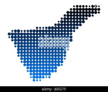 blaue Europa-Spanien-Kanaren Karte Teneriffa Atlas Karte der Weltkarte Stockfoto