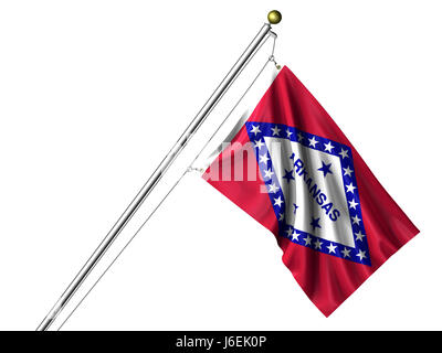isolierte Usa Flagge pole isoliert Zustand Farbe amerikanische Usa Amerika Fahnenstange Stockfoto
