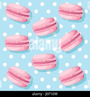 Vektor-Illustration auf leckere bunte französische Macaron Hintergrund isoliert. Stock Vektor