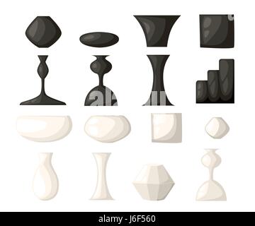 Vektor Illustration Rock Stein Cartoon setzen verschiedene Felsbrocken natürlichen See Spa Material Spiel Felsmalereien. Stock Vektor