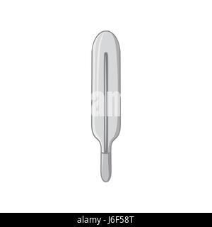 Thermometer-Symbol, schwarz Stil Monochrom Stock Vektor