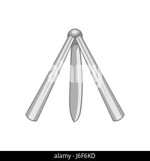 Klappbare Messer Symbol, schwarz Stil Monochrom Stock Vektor