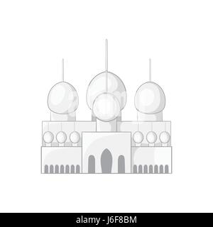 Moschee in VAE Symbol, schwarz Stil Monochrom Stock Vektor