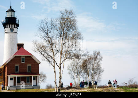 Michigan Upper Peninsula, U.P., UP, Lake Superior, Pictured Rocks National Lakeshore, Au Sable Light Station, Leuchtturm, Turm, Residenz des stellvertretenden Pflegers, Stockfoto